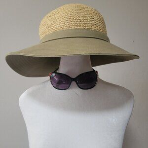 NWOT Women's Columbia Tan & Beige Straw Hat, One Size
